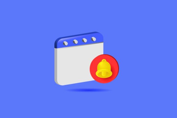 3D Blank Calendar with Notification: A Modern Graphic Asset for Content Creators