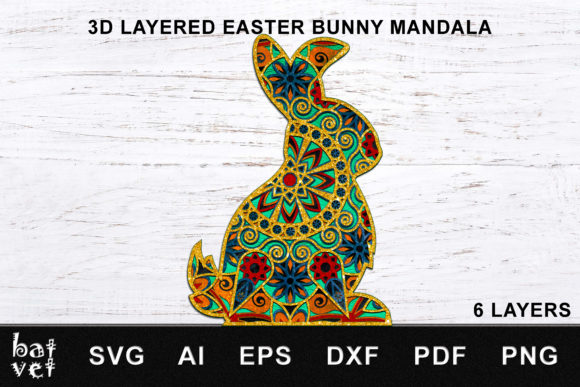 3D Easter Bunny Mandala 6 Layers Design: Laser Cutting and Spring Amp