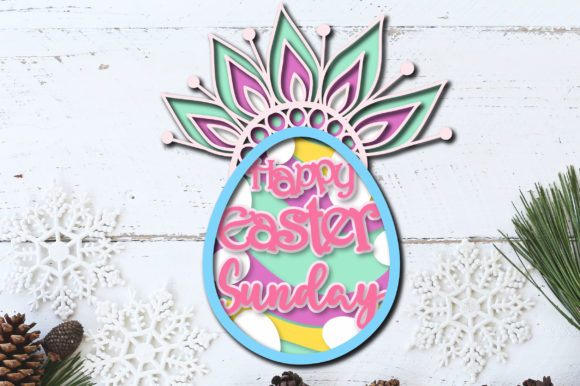3D Happy Easter Sunday Multilayered: A Festive Laser-Cut Spring Amp Asset for Branding