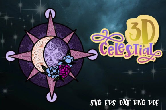 3D Moon and Sun with Flowers Design SVG Review