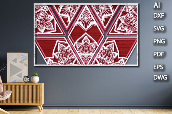 3D Multilayered Mandala Wall Art for Laser Cutting Projects