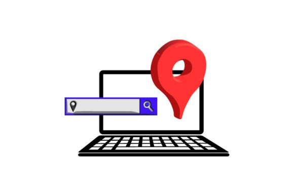 3D Object Laptop with Location Search: A Versatile Graphic for Local Business Branding