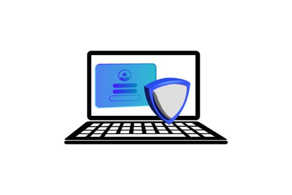 3D Object Laptop with Personal Security: A Versatile Graphic Design Asset for Modern Branding