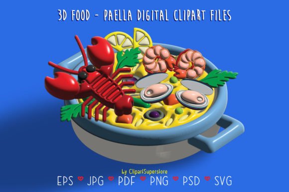 3D Paella SVG for Handmade Creations: A Graphic Design Asset Review