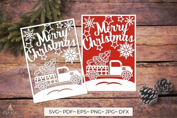 3D Truck with Christmas Tree SVG Card Review