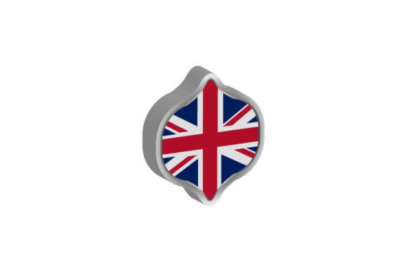 3d United Kingdom Flag Sign Badge Design Graphics and Illustrations