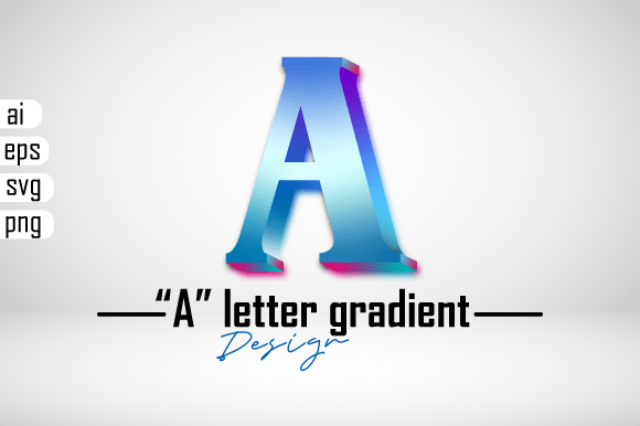 Colorful 3D Gradient Effect Letter A for Graphics and Scene Generators