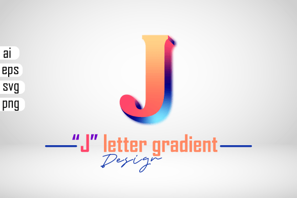 Colorful 3D Gradient Effect Letter “J” – A Graphic Asset for Scene Generators