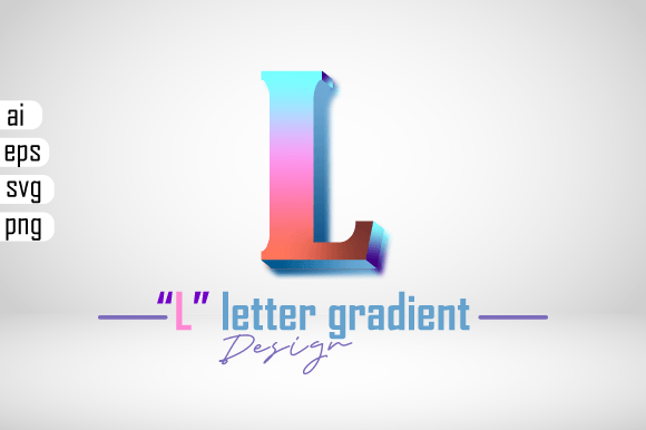 Colorful 3D Gradient Effect Letter “L” for Graphics and Scene Generators