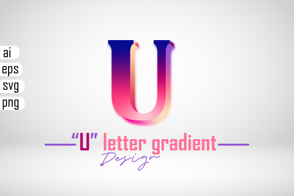 Colorful 3D Gradient Effect Letter “U” for Website Graphics & Scene Generators