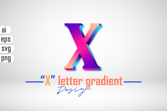 Colorful 3D Gradient Effect Letter X for Modern Graphics & Scene Generators