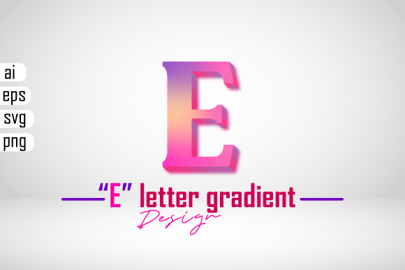 Colorful 3D Gradient Letter E for Graphics and Scene Generators