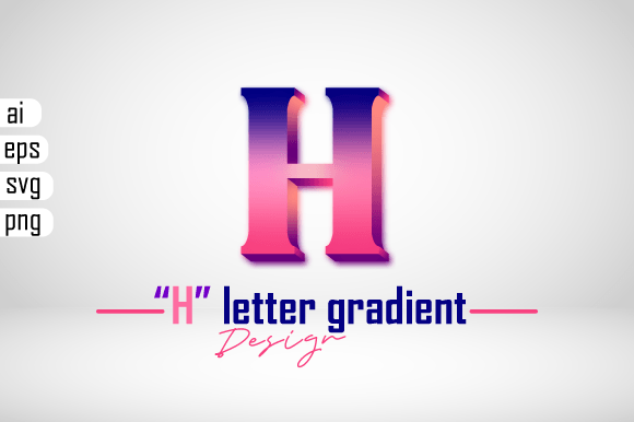 Colorful 3D Gradient Letter H Graphics for Scene Generators