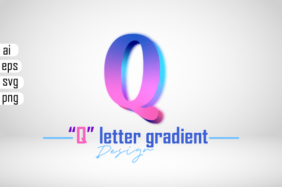 Colorful 3D Gradient Letter Q for Modern Blog Graphics