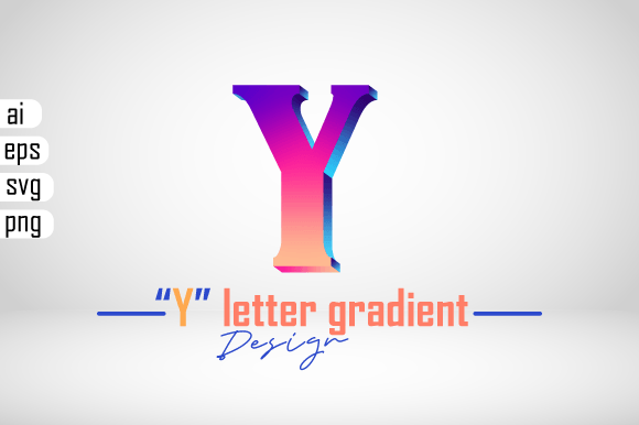 Colorful 3D Gradient Letter Y for Graphics and Scene Generators