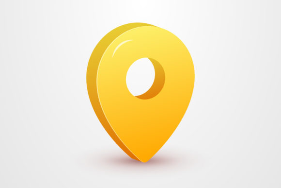 Cute Yellow Location 3d Render Icon Graphics and Icons Review