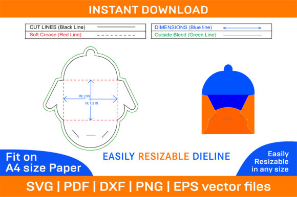 Envelope Design Die Cut Template and 3D Graphics for Print Templates