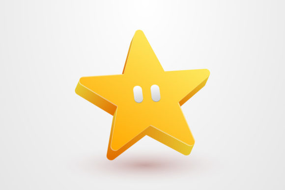 Modern Cute Star 3d Render Icon Graphics and Icons Review
