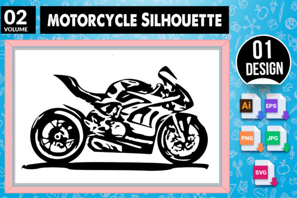 Motorcycle Silhouette SVG Craft Design 2: Graphics for Crafts