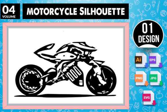 Motorcycle Silhouette SVG Craft Design 4: Graphics for Crafts