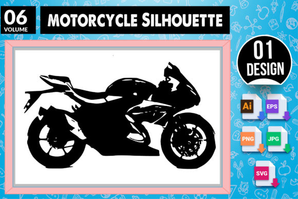 Motorcycle Silhouette SVG Craft Design 6 Graphics Review