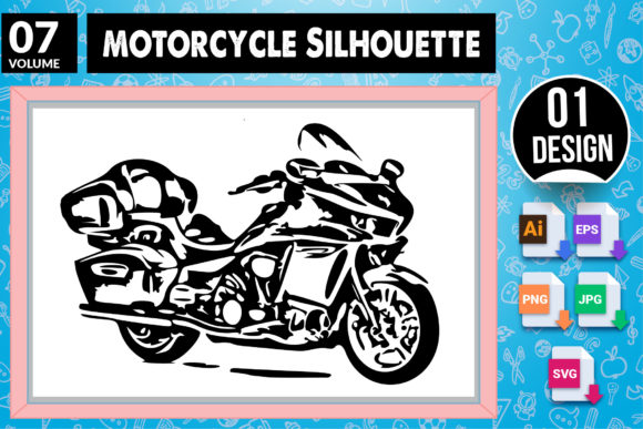Motorcycle Silhouette SVG Craft Design 7 in Graphics and Crafts
