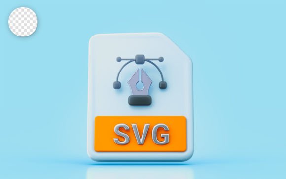 SVG Document File Sing 3D Render Concept for Modern Brand Graphics