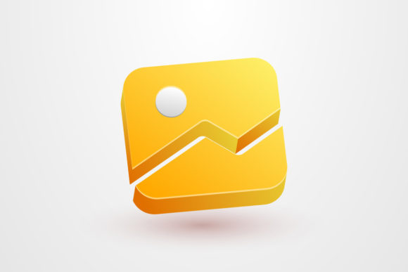 Yellow Cute Gallery 3d Render Icon Graphics